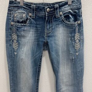 Miss Me Signature  Rise Boot Cut Jeans size 27 Light distressed Jeans